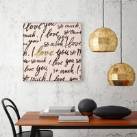 I Love You Handpainted Framed Art - Beige