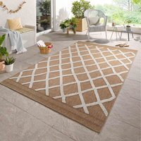 Harper Aztec Pattern Water Resistant Garden Rug Indoor Outdoor Area Rugs - Cream / 50x80 cm - image 1