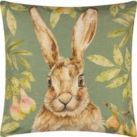 Watercolour Hare Outdoor Cushion Cover - Olive