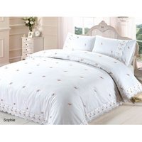 Sophie Laced Classical Duvet Cover Set - White / Single