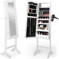 Jewellery Cabinet Free Standing LED Mirror - White - image 1