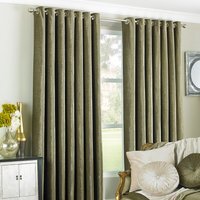 Wellesley Semi-Plain Eyelet Curtain Pair - Mocha / 183cm / 168cm - image 1