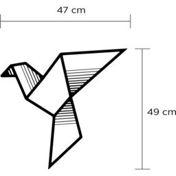 Fly Wall Art No.14 Metal Decorative Object - Black - thumbnail 3