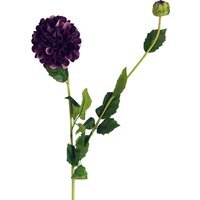 Artificial Dahlia PomPom Flower Stem - Dhalia Purple Flower