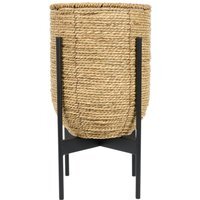 Seagrass Planter on Metal Stand - Natural