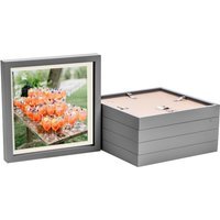 "3D Box Photo Frame - 10x10"" with 8x8"" Mount - Pack of 5 - Grey/Ivory"