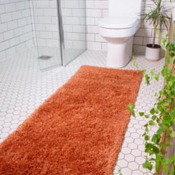 Super Soft Terracotta Orange Shaggy Living Area Rug - Terracotta / 240 x 60cm - thumbnail 2