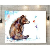 Brown Bear Canvas Wall Art - Brown / 16 x 24 in