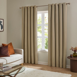 Set of 2 The Ultimate Velvet Blackout Eyelet Curtains - Mocha / 117cm / 183cm - thumbnail 2