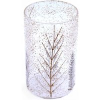 Natural Floral Glass Vase Candle Holder - White