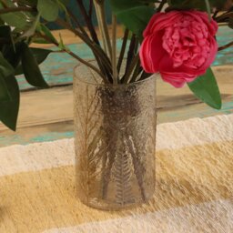 Natural Floral Glass Vase Candle Holder - White - thumbnail 3