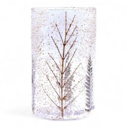Natural Floral Glass Vase Candle Holder - White - thumbnail 4