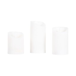 Set of 3 Cosy Cotton Fragranced LED Candles - White - thumbnail 2