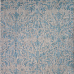 Vintage Floral Flatweave Indoor Outdoor Rug - Aqua Blue / 170 x 120cm - thumbnail 5