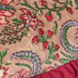 Haven Floral Cotton Velvet Cushion - Blushing Rose / Feather - thumbnail 3