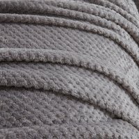 Waffle Honeycomb Mink Throw - Charcoal / 240cm