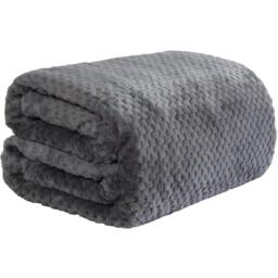 Waffle Honeycomb Mink Throw - Charcoal / 240cm - thumbnail 2