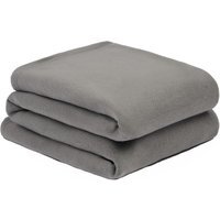 Plain Fleece Throw Blanket - Charcoal / 150cm - image 1