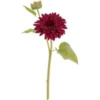Set of 3 Artificial Dahlia Stems Burgundy Raven - Green