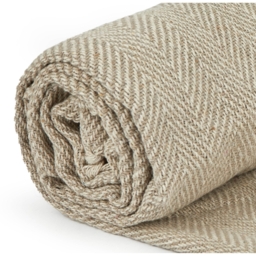 Herringbone Blanket Throw - Natural / 178cm / 254cm - thumbnail 4
