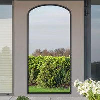 Angustus Outdoor Metal Arched Garden Wall Mirror - Black / 85cm - image 1