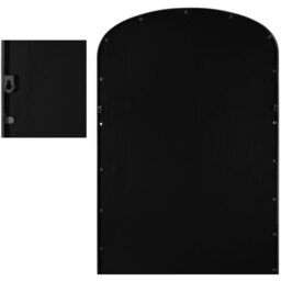 Angustus Outdoor Metal Arched Garden Wall Mirror - Black / 85cm - thumbnail 5