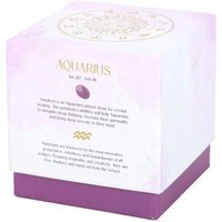 Aquarius Bergamot and Mandarin Zodiac Candle with Amethyst Chips - Purple