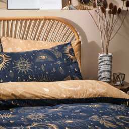 Constellation Celestial Duvet Cover Set - Gold/Navy / King - thumbnail 3