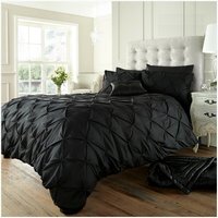 Luxury Alford Duvet Cover and Pillowcase Set - Black / Single