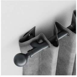28mm Room Darkening Corner Bracket for Curtain Poles - Black - Black - thumbnail 4
