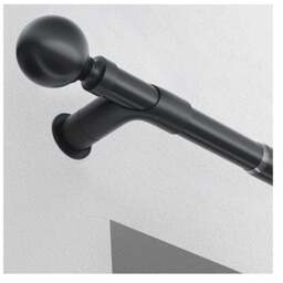 28mm Room Darkening Corner Bracket for Curtain Poles - Black - Black - thumbnail 3