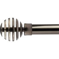 16-19mm Geneva Extendable Eyelet Metal Curtain Pole Set - Black Silk / 120cm