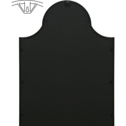 Arcus Crown Metal Framed Arched Window Wall Mirror - Black - thumbnail 4