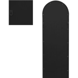 Arcus Slim Arch Leaner Garden Wall Mirror - Black / 190cm - thumbnail 4