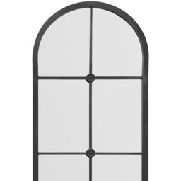 Arcus Slim Arch Leaner Garden Wall Mirror - Black / 190cm - thumbnail 3