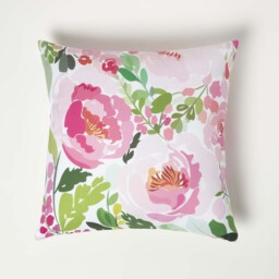 Pink Peony Outdoor Cushion 45 x 45 cm, Set of 2 - Pink & Green - thumbnail 2