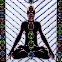 Handbrushed Cotton Wall Art Chakra Buddha MultiColor - Multicolor