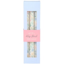 Set of 3 Ditsy Floral Taper Candles - Unscented - thumbnail 2