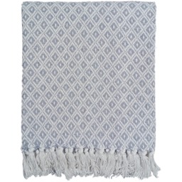 Eden Recycled Cotton Geometric Throw - Silver / 228x254 cm / 254cm - thumbnail 4