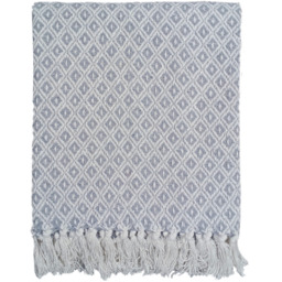 Eden Recycled Cotton Geometric Throw - Silver / 228x254 cm / 254cm - thumbnail 3