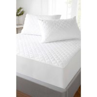 Quilted Polyster Mattress Protector - White / King