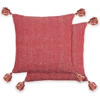 Herringbone Cushion Cover - Red - image 1