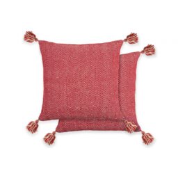 Herringbone Cushion Cover - Red - thumbnail 3