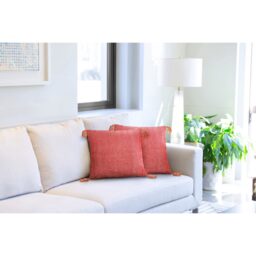 Herringbone Cushion Cover - Red - thumbnail 4