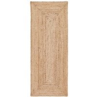 Hand Braided Jute Rectangle Rug - Orange / 245cm