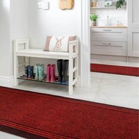 Cut To Measure Non Slip Hard Wearing Kitchen Utility Runner Rug - Red / 365cm - thumbnail 1