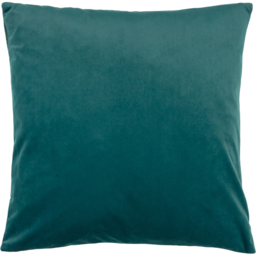 Evoke Cut Velvet Cushion - Teal / Feather / 55cm - thumbnail 2