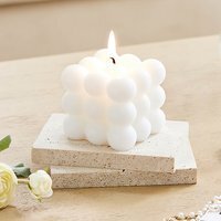 Rubik's Cube Scented Soy Wax Candle - White - thumbnail 1