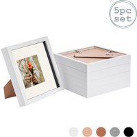 "3D Box Photo Frame - 8x8"" with 4x4"" Mount - Pack of 5 - White" - image 1