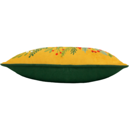 Deck The Halls Baubles Piped Cushion - Pine Green / Polyester - thumbnail 5